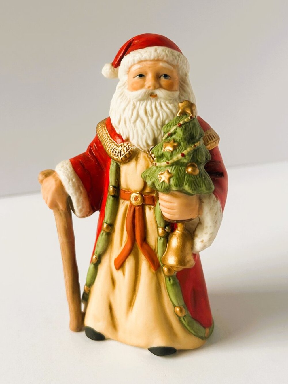Vintage Homco Santa Claus St. Nicholas Staff and Christmas Tree #5610